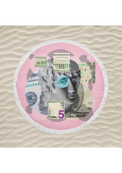 Dövizing Yuvarlak Plaj Havlusu x Smiling Walls