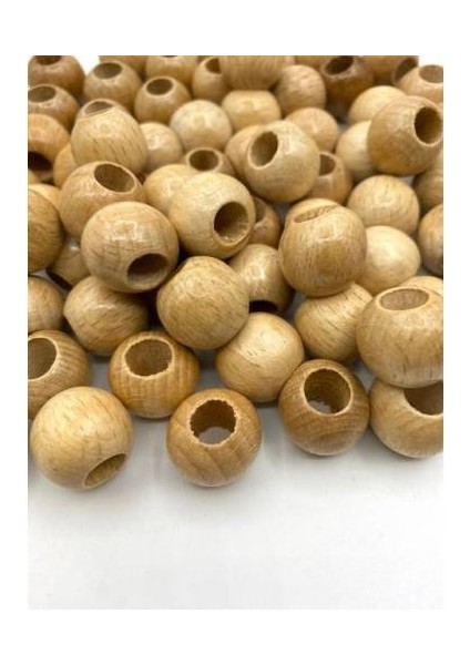 20MM Vernikli Tahta,ahşap Boncuk (100GR,~45ADET Boncuk)