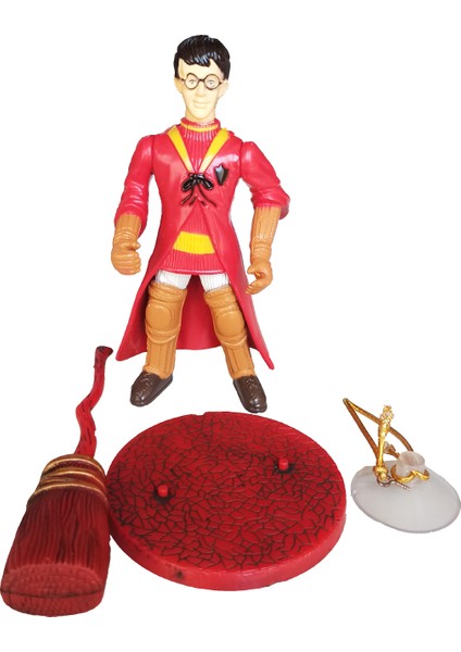 Quidditch Harry Potter Figürü Standlı, Kolları Ayakları Hareketli Harry Potter Figürü