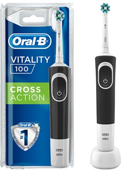 Oral B Şarjlı Vitality Cross Action Black D100 Elektrikli Diş Fırçası Siyah