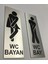 Wc Tuvalet Tabelası Bayan Bay 2 Adet Kapı Yönlendirme Levhası 5 cm x 15 cm 1