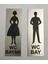 Wc Tuvalet Tabelası Bayan Bay 2 Adet Kapı Yönlendirme Levhası 5 cm x 15 cm Alüminyum 2