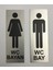 Wc Tuvalet Tabelası Bayan Bay 2 Adet Kapı Yönlendirme Levhası 5 cm x 15 cm Alüminyum 2