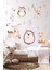 Sevimli Hayvanlar ve Yapraklar Çocuk Bebek Odası Sticker Seti 2