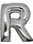 R Harf Silver Gümüş Folyo Balon Harfli Helyum Balon 100 cm Dev Boy 1