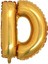 Ezjet Gold Renk Folyo Balon D Harfli Helyum Balon 100 cm Dev Boy 1