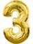 Balon 3 Rakam Folyo Balon Altın 40'inch 1