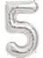 Balon Parti 5 Rakamı Gümüş Folyo Balon 102 cm 1