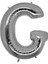 Gümüş Renk Folyo Balon G Harfli Helyum Balon 100 cm Dev Boy 1