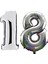 18 Yaş Sayı Folyo Balon Gümüş 90 cm 1