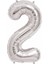 Gümüş Folyo Balon 2 Rakamı 1