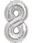 Gümüş Folyo Balon 8 Rakamı 1