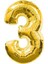 Gold Folyo Balon 3 Rakamı 1