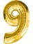 Gold Folyo Balon 9 Rakamı 1