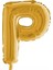 Kingshark P (Gold) Harf Folyo Balon - 90 cm - Altın Folyo Harf Balon 1