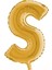 Kingshark S (Gold) Harf Folyo Balon - 90 cm - Altın Folyo Harf Balon 1