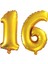 16 Yaş Sayı Folyo Balon Altın 90 cm 1