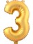 3 (Gold) Rakam Folyo Balon - 90 cm - Altın Folyo Rakam Balon 1