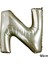 90 cm N Harfi Folyo Balon Gümüş 1