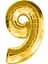 Ezjet 9 (Gold) Rakam Folyo Balon - 90 cm - Altın Folyo Rakam Balon 1
