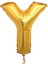 Y Folyo Balon Gold 100 cm Helyum Balon Uçan Balon 1