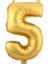 5 (Gold) Rakam Folyo Balon - 90 cm - Altın Folyo Rakam Balon 1