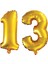 13 Yaş Sayı Folyo Balon Altın 90 cm 1