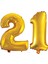 21 Yaş Sayı Folyo Balon Altın 90 cm 1