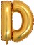 Ezjet D (Gold) Harf Folyo Balon - 90 cm - Altın Folyo Harf Balon 1