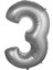 Fırsatayı Balon 3 Rakam 76 cm Gümüş Folyo Balon 34 Inc 1