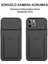 Case World Caseworld Apple iPhone 8 Plus Kapak Lensi Açılır Kapanır Kamera Korumalı Kartvizitli Silikon Kılıf - Turuncu 4