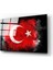 Türk Bayrağı Siyah Fon Cam Tablo 1