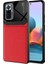 Xiaomi Redmi Note 10 Pro Kılıf Darbeye Dayanıklı Emiks Deri Görünümlü Kapak Kırmızı 1