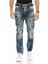 C-1178 Parça Dikişli Cep Detaylı Mavi Erkek Kot Jeans 2