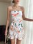 Kadın Ip Askılı Yaprak Desenli Lovely Elbise - Beyaz - L 3