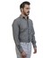 Pamuklu Slim Fit Gri Klasik Erkek Gömlek 1