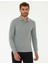 Erkek Gri Melanj Slim Fit Polo Yaka Sweatshirt 50241551-VR086 1