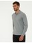 Erkek Gri Melanj Slim Fit Polo Yaka Sweatshirt 50241551-VR086 3