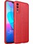 Vivo Y11S Kılıf Deri Dokulu Silikon Kırmızı 1