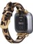 Fitbit Versa 2-3 Uyumlu Deri Kordon Gold Troklu Tüylü Leopar 2
