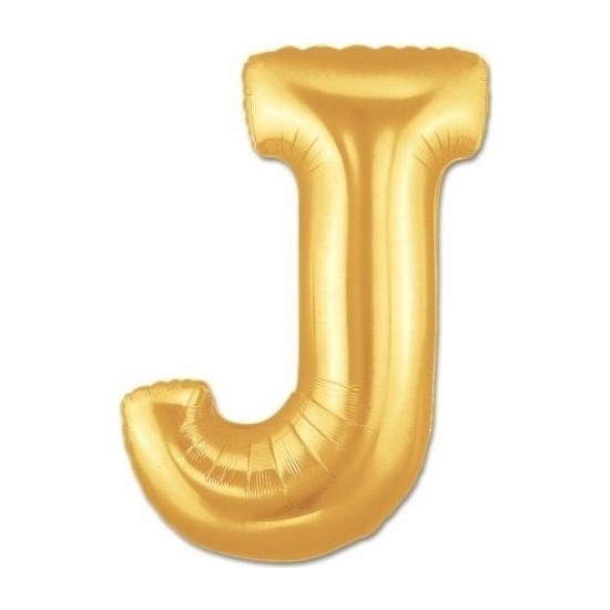 Vegetti Harf Folyo Balon J Harfi Büyük Boy Balon Altın Sarısı /dore 100CM