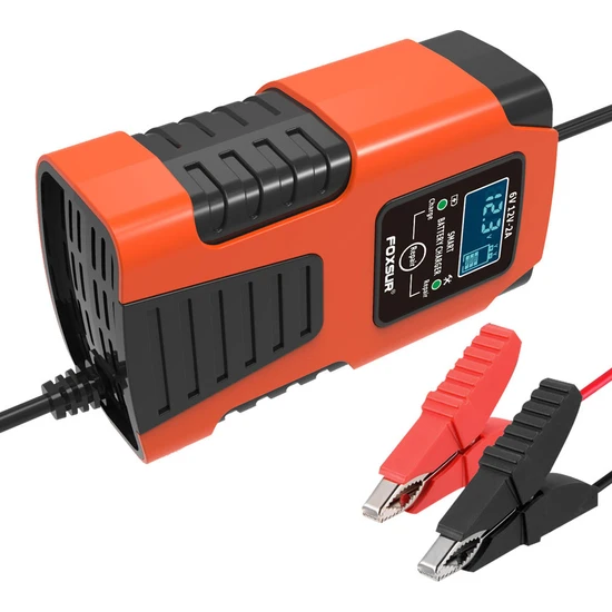 Foxsur Araç Akü Şarj Cihazları 12V/2A 24V/2A Tam Otomatik Akıllı Akü (Yurt Dışından)