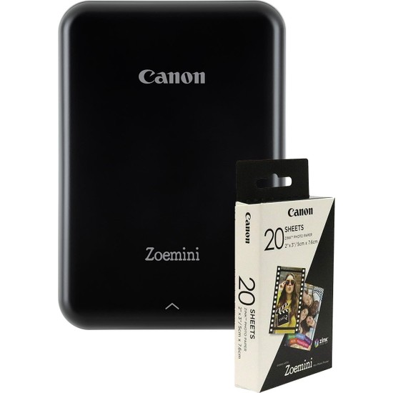 Canon Zoemini Siyah Fotoğraf Yazıcısı + Fotoğraf Kağıdı (20'li) Seti (Canon Eurasia Garantili)