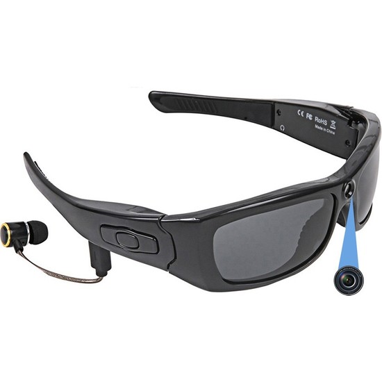 EVKVO Bluetooth Güneş Gözlüğü Mini Kamera Gizli 1080P Spor Video Kaydedici Polarize Bisiklete Binme/kayak/paraşüt (Yurt Dışından)