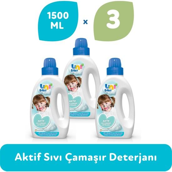Uni Baby Çamaşır Deterjanı 1.500 ml 3'lü Ekonomik Fırsat Paketi