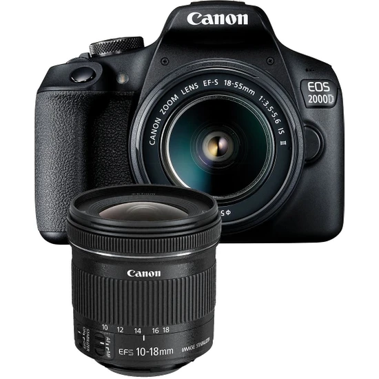 Canon Eos 2000D Dc Kit Fotoğraf Makinesi + 10-18MM Lens Seti