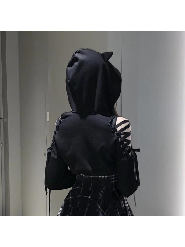 Bluereen Kadin Kedi Kulakli Hoodie Sweatshirt Yurt Fiyati