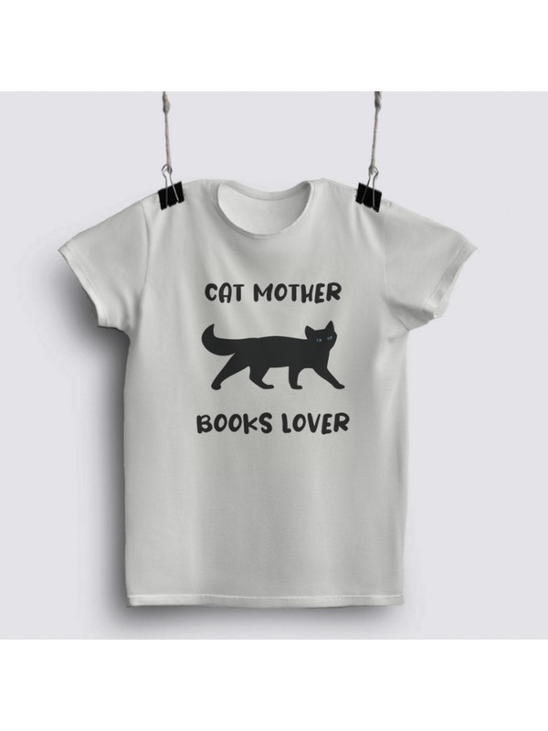 Fizello Funny Cat Mother Books Lover - Gift For Mom T-Shirt