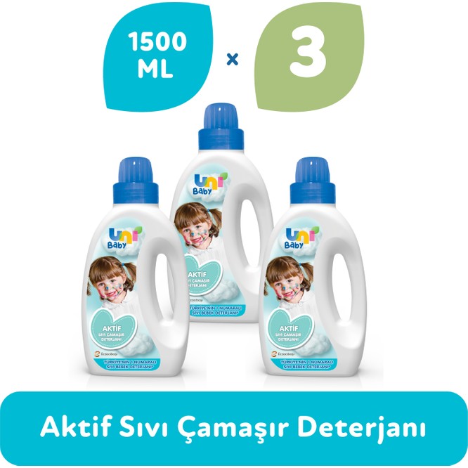 Uni Baby Çamaşır Deterjanı 1.500 ml 3'lü Ekonomik Fırsat Paketi