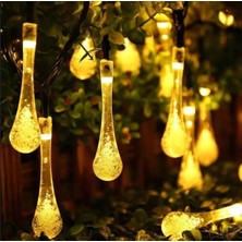 Sge Teknoloji Güneş Enerjili 30 LED Sarı Renkli Solar Bahçe Aydınlatması LED Lamba Su Damlası